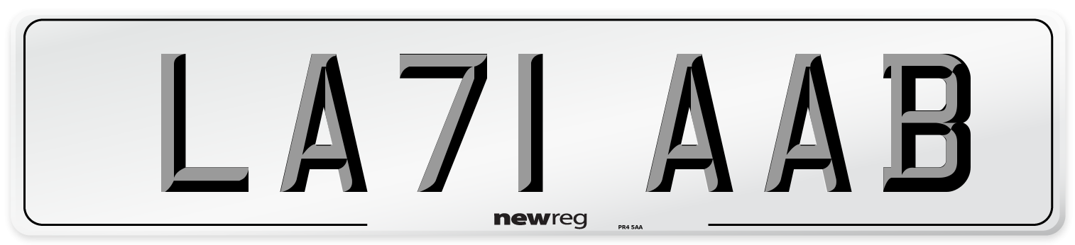LA71 AAB Number Plate from New Reg